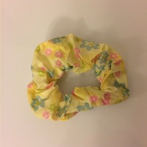 $4 Add-On New Hair Scrunchie Ponytail Elastic Access Vintage Yellow Pink Floral
